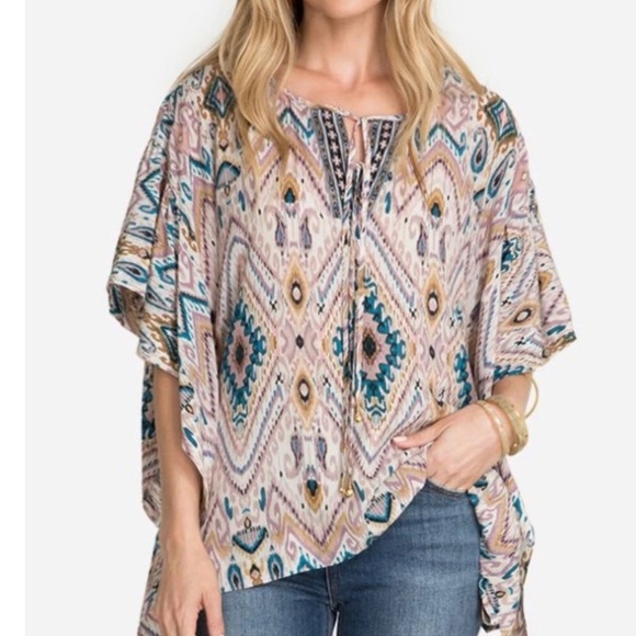 Jade by Johnny Was Women's Multicolor Patterned Top - Picture 8 of 8
